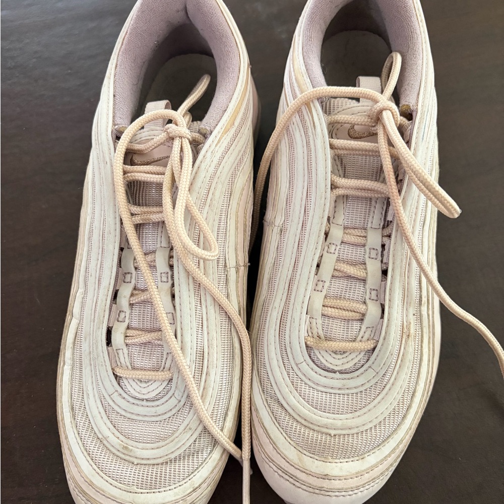 Cream Lace-Up Sneakers